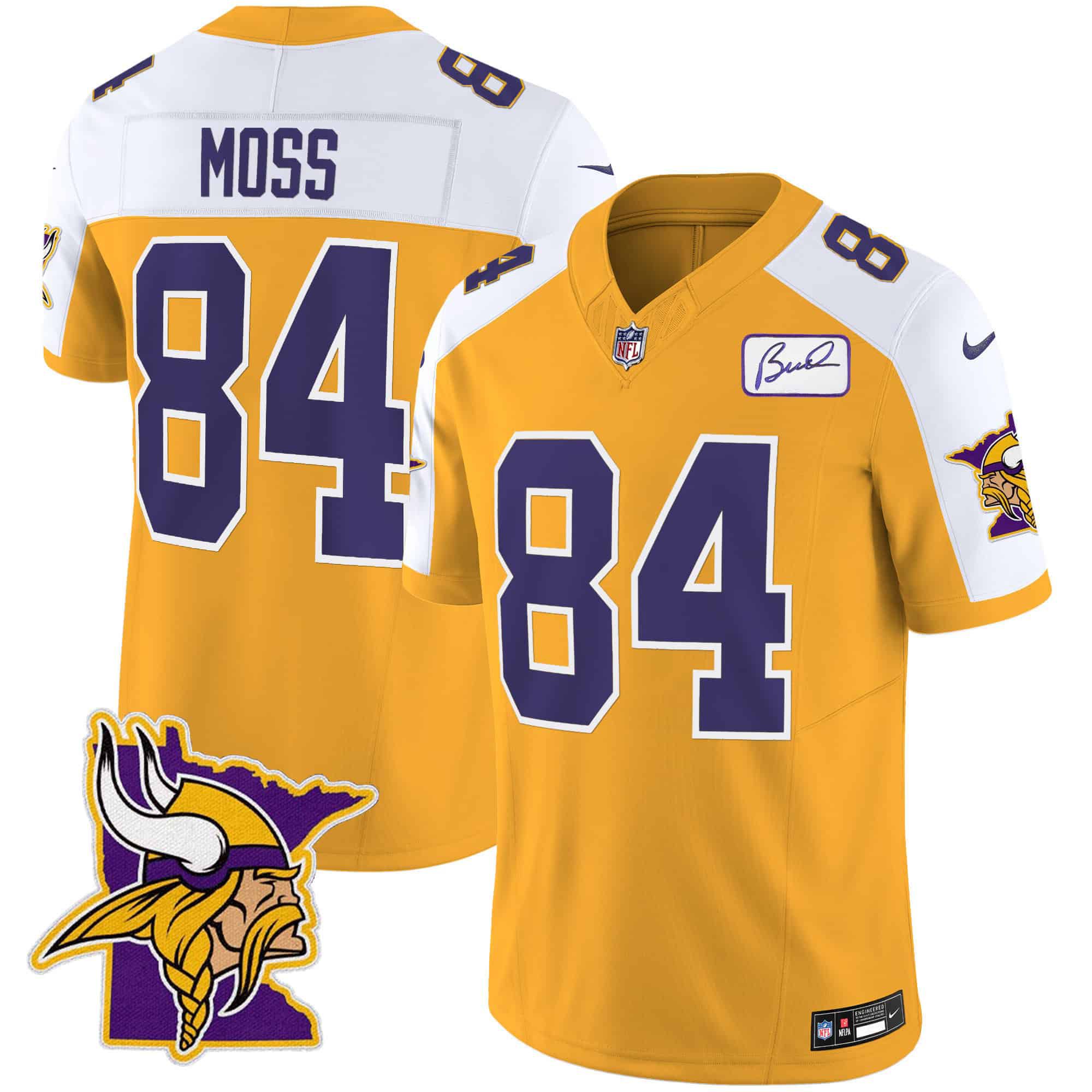 Men Minnesota Vikings #84 Moss Yellow 2024 Nike Patch Classic Limited NFL Jersey->indianapolis colts->NFL Jersey
